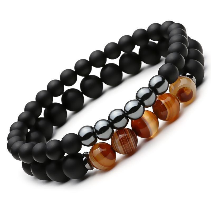 The Hematite Agate Bracelet Set